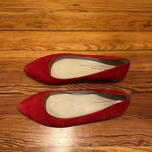 NWOT Red Ecco flats; size 38